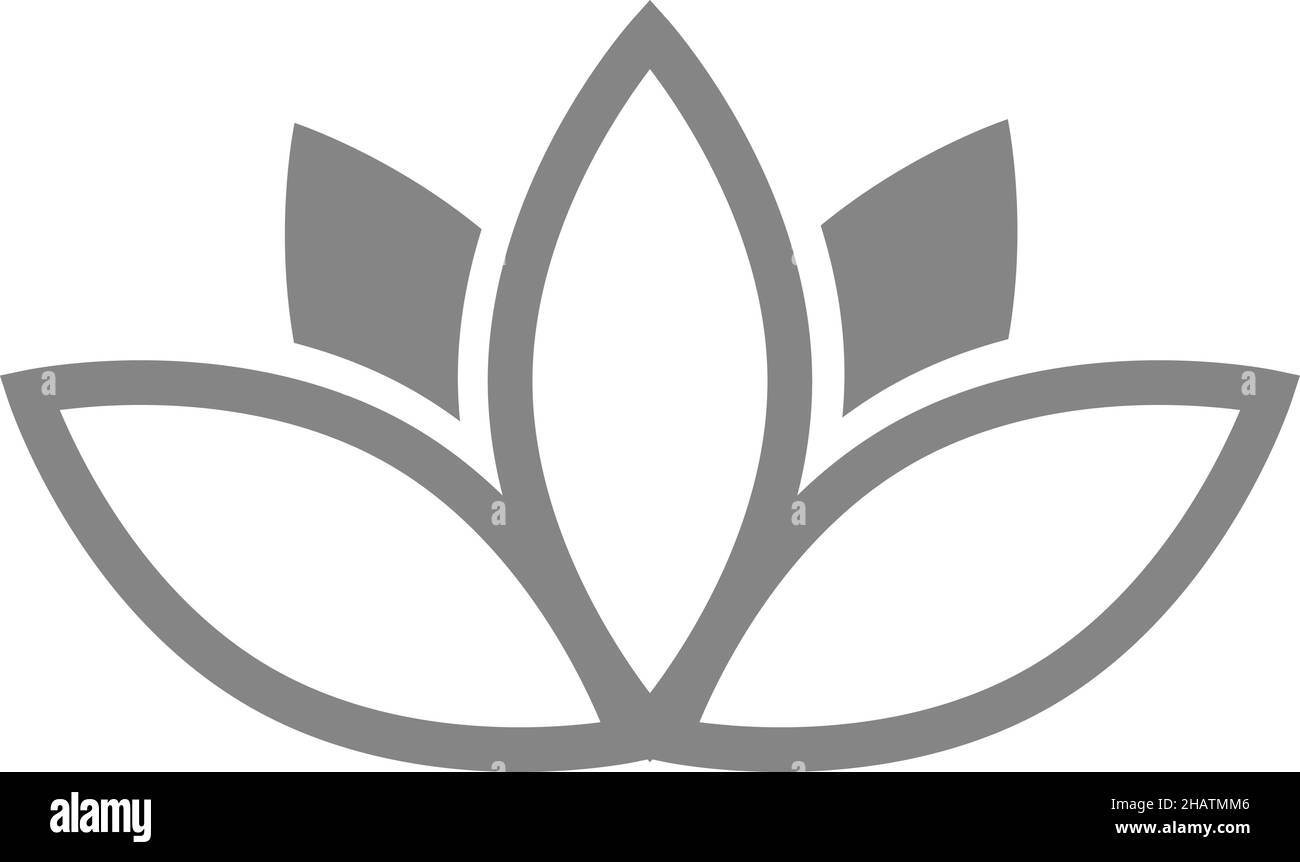 Icône de fleur.Trois pétale lotus.Symbole de paix Illustration de Vecteur