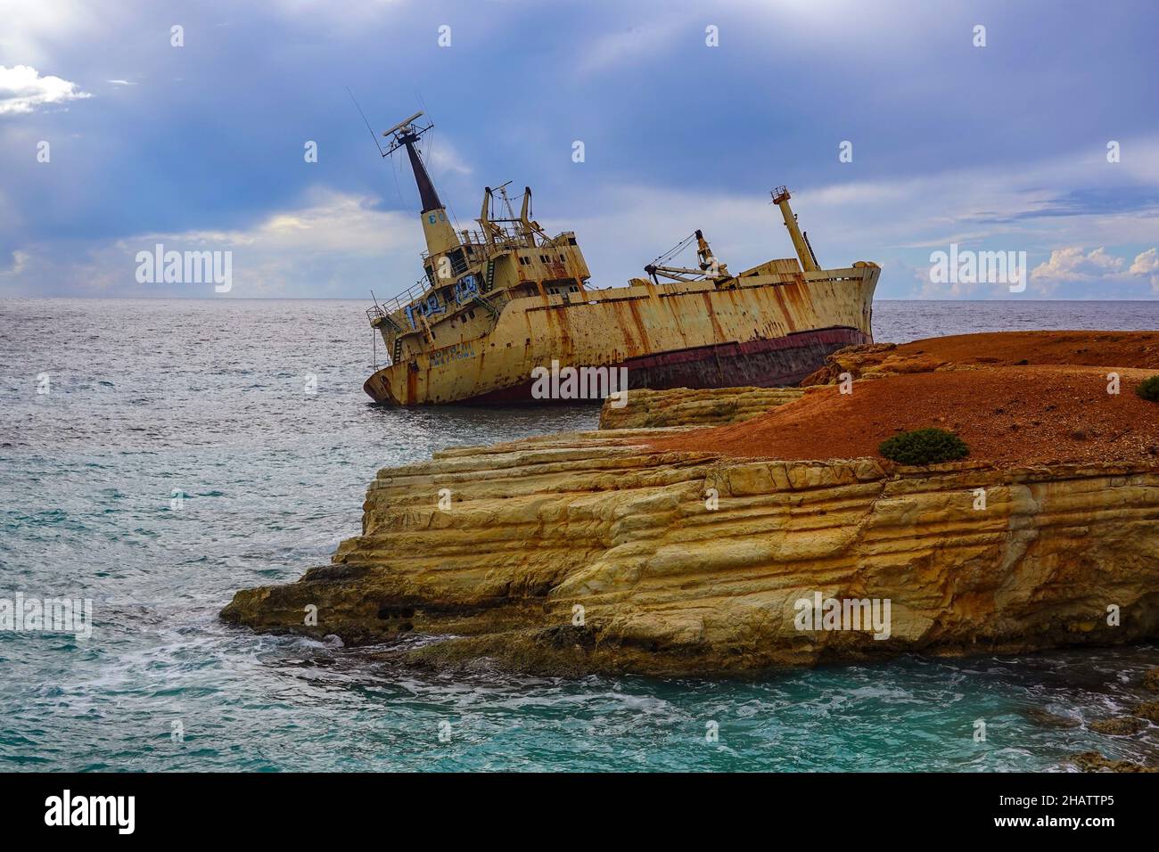L'épave de l'Edro III près de Coral Bay, Paphos, Chypre Banque D'Images