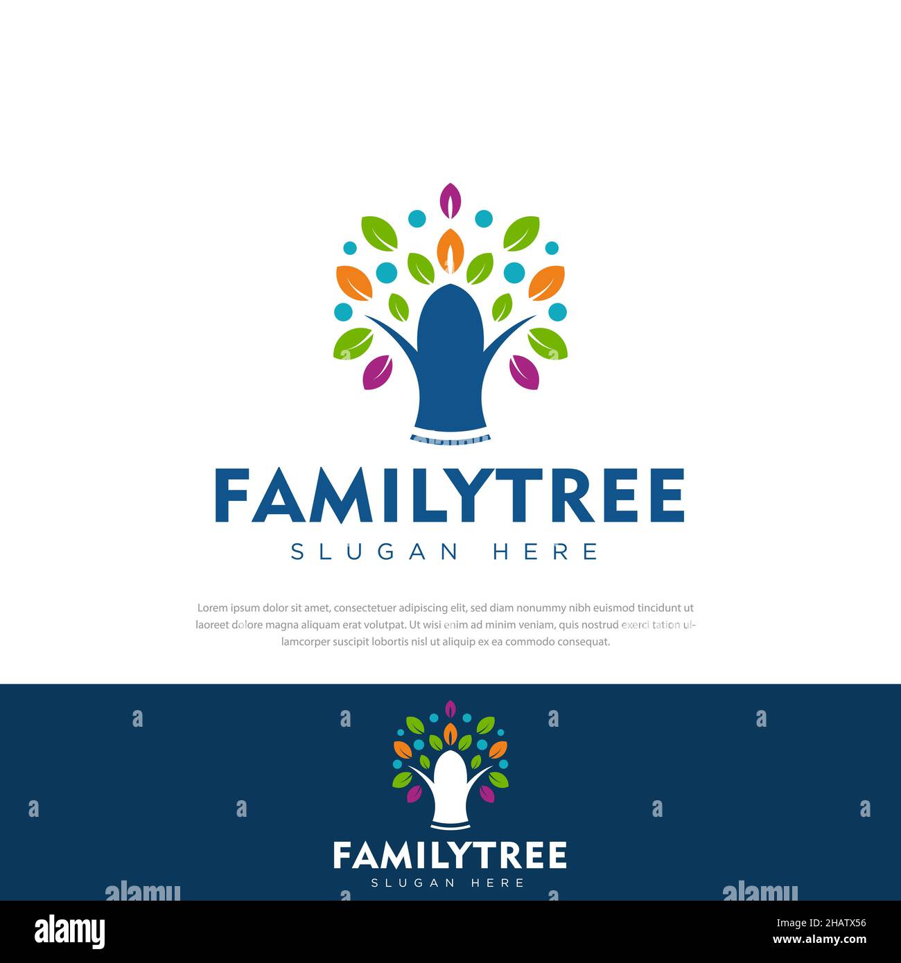 Modèle de logo Family Tree coloré, symbole, icône, vecteur éducatif Illustration de Vecteur