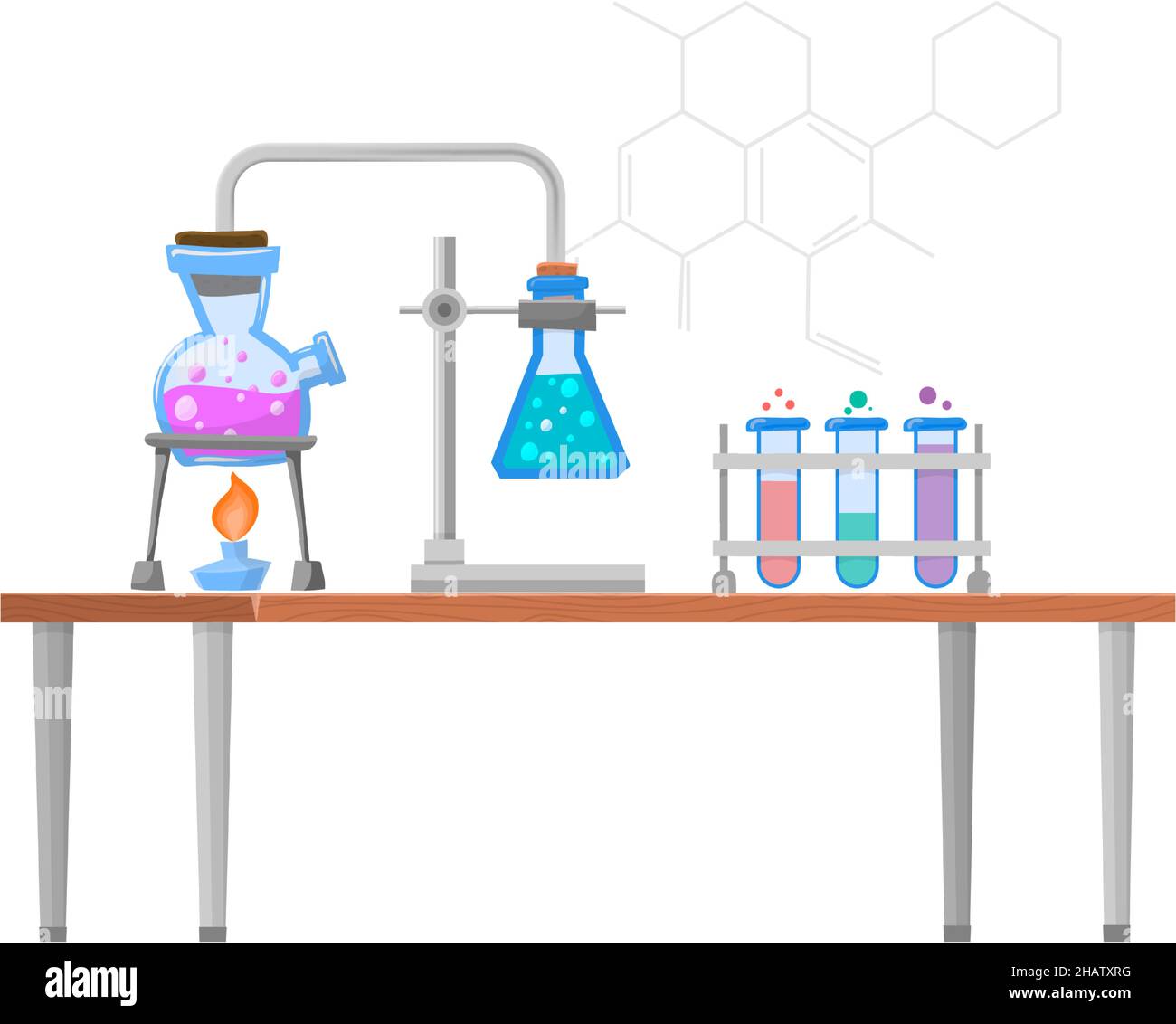 l'enfant apprend la chimie et la science en laboratoire avec l'enseignant  12640749 Photo de stock chez Vecteezy