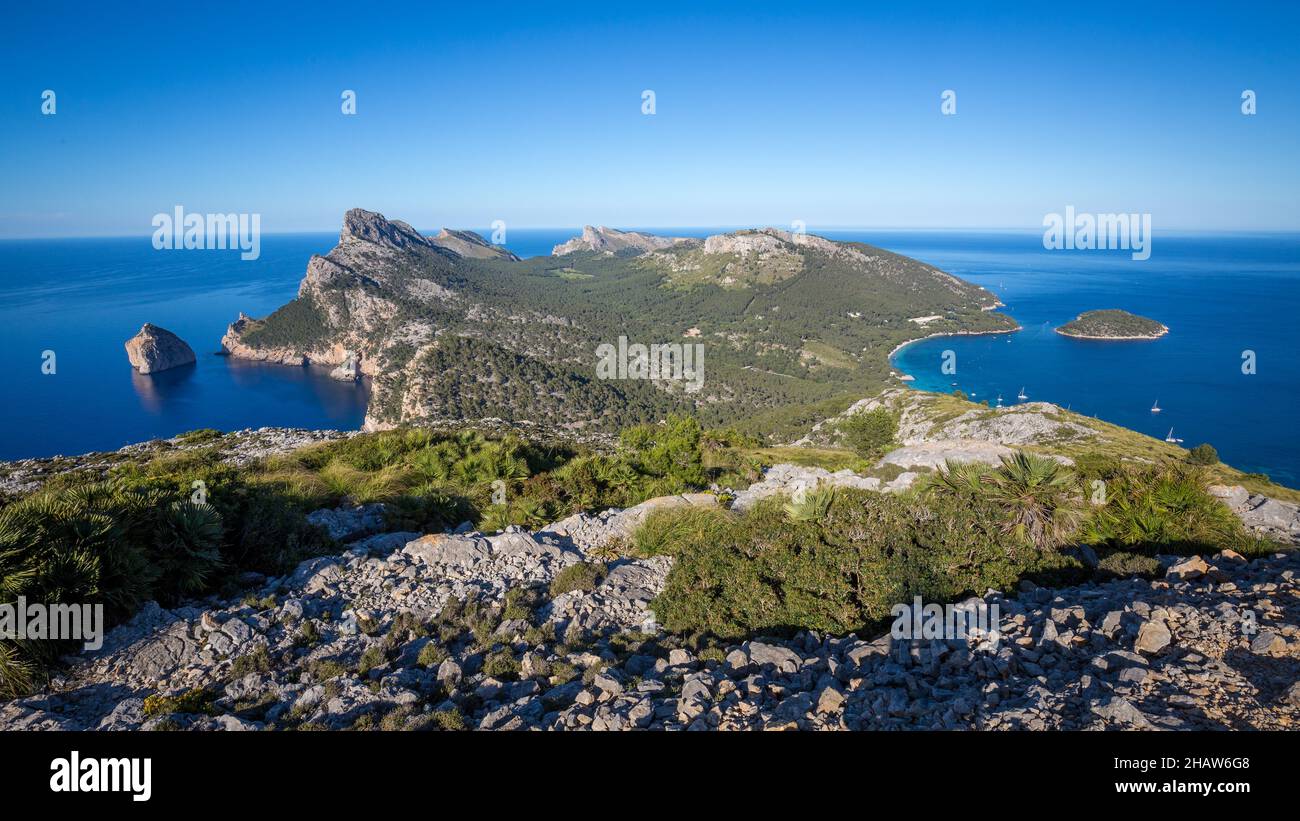 Vue panoramique sur la péninsule de Formentor, Majorque, Espagne Banque D'Images