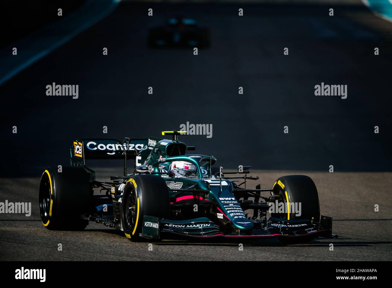 05 VETTEL Sebastian (ger), Aston Martin F1, action lors des 2021 essais post-saison du 14 au 15 décembre 2021 sur le circuit Yas Marina, à l'île Yas, Abu Dhabi - photo: Antonin Vincent/DPPI/LiveMedia Banque D'Images