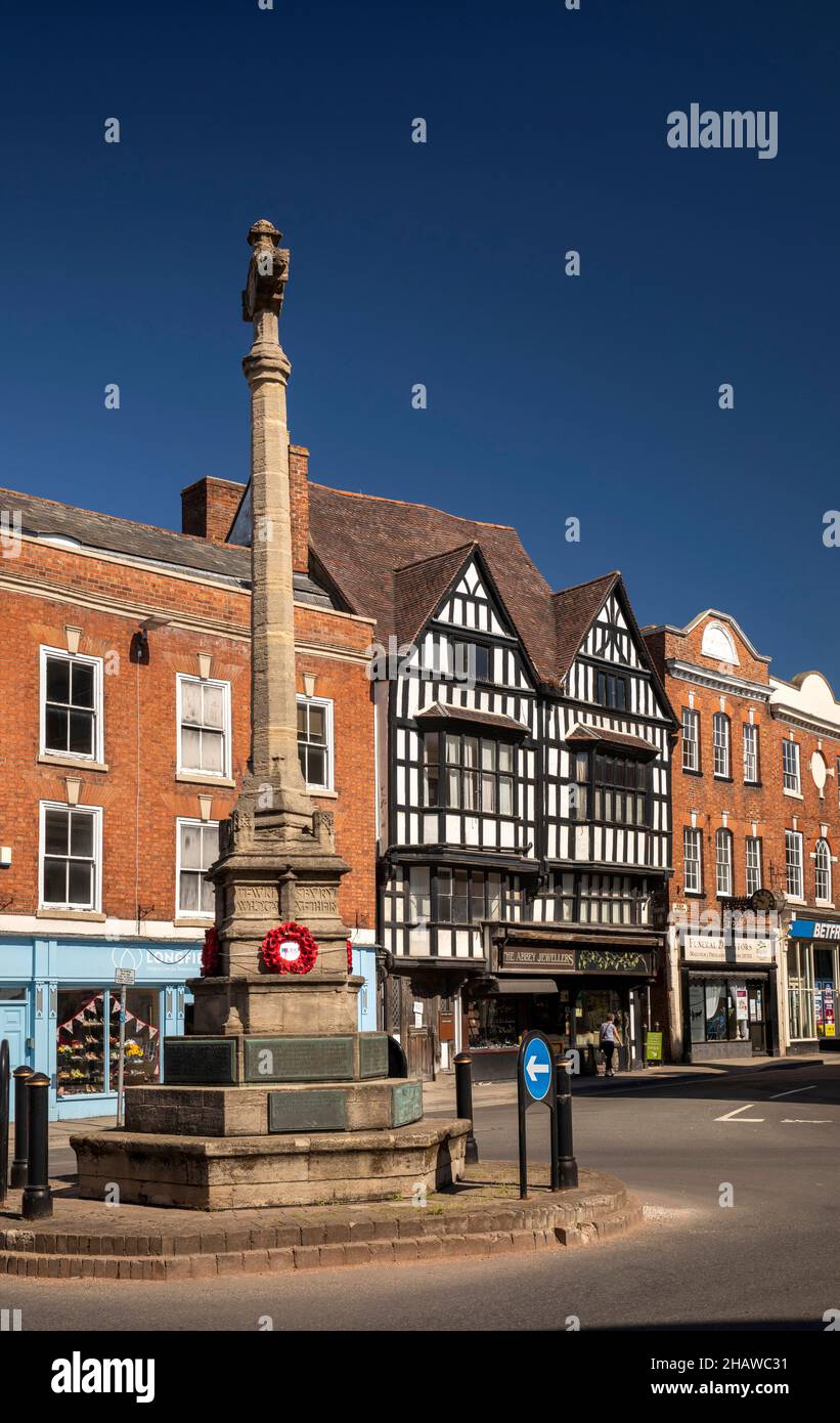 Royaume-Uni, Angleterre, Gloucestershire, Tewkesbury, War Memorial à la jonction des rues High, Church et Barton Banque D'Images