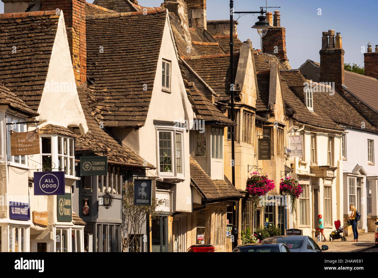 Royaume-Uni, Angleterre, Lincolnshire Stamford, St Paul's Street, maisons historiques Banque D'Images