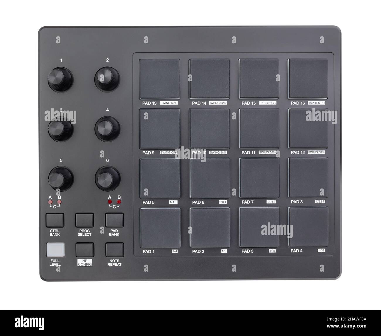 circuit du contrôleur de la plaque midi isolé sur la vue de dessus blanche Banque D'Images