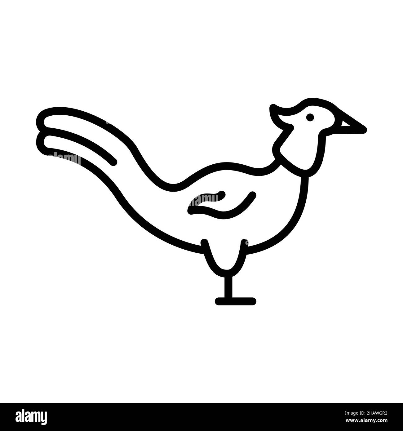 Icône de contour de faisan commun vecteur animal Illustration de Vecteur