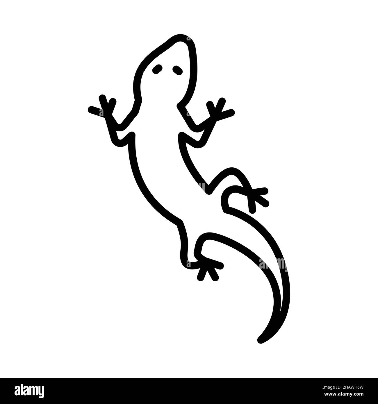 Léopard Gecko Outline icône Animal Vector Illustration de Vecteur