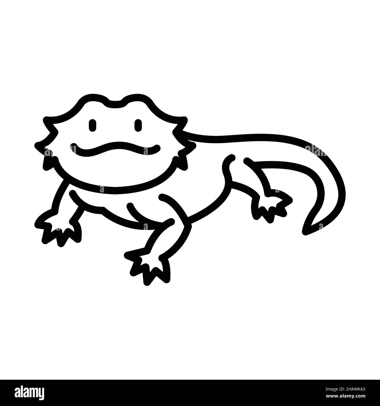 Icône Contour de dragon barbu vecteur animal Illustration de Vecteur