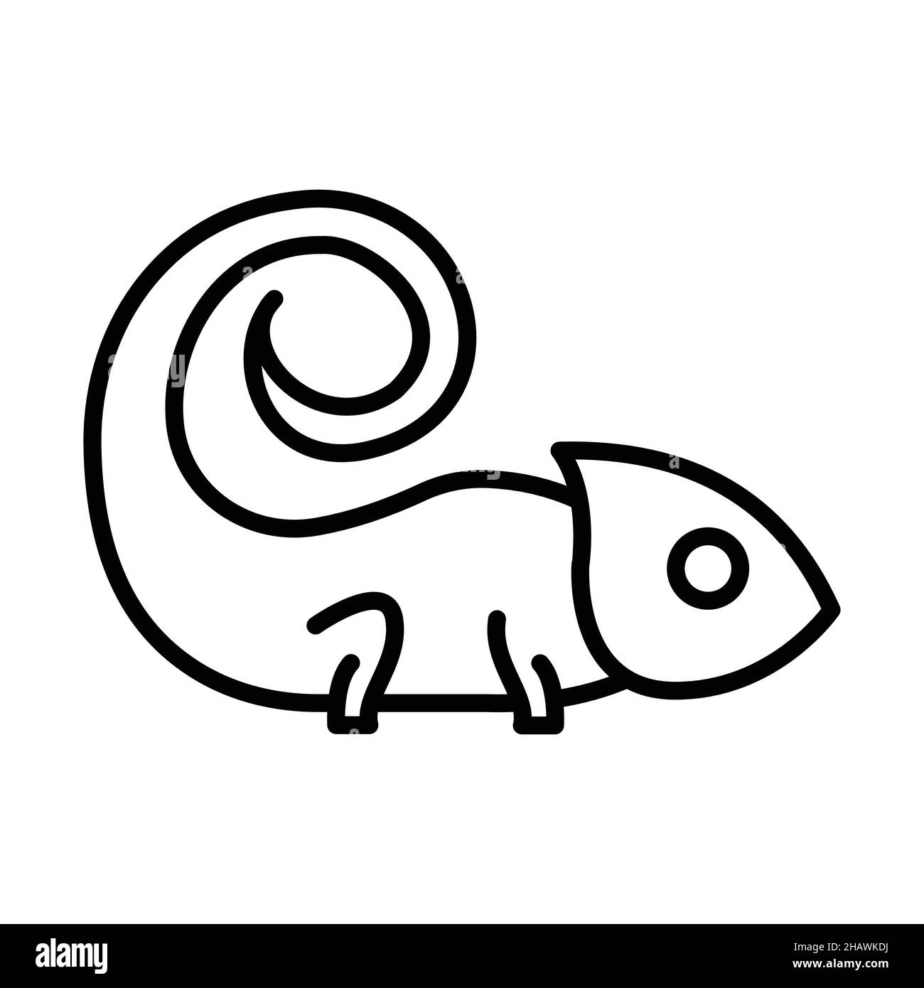 Icône Contour de caméléon vecteur animal Illustration de Vecteur