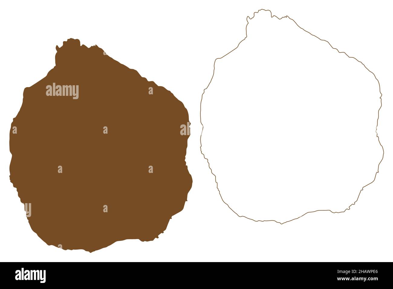 Île de Ternate (République d'Indonésie, Asie du Sud-est, îles de Maluku) carte illustration vectorielle, croquis griffés carte de Ternate Illustration de Vecteur