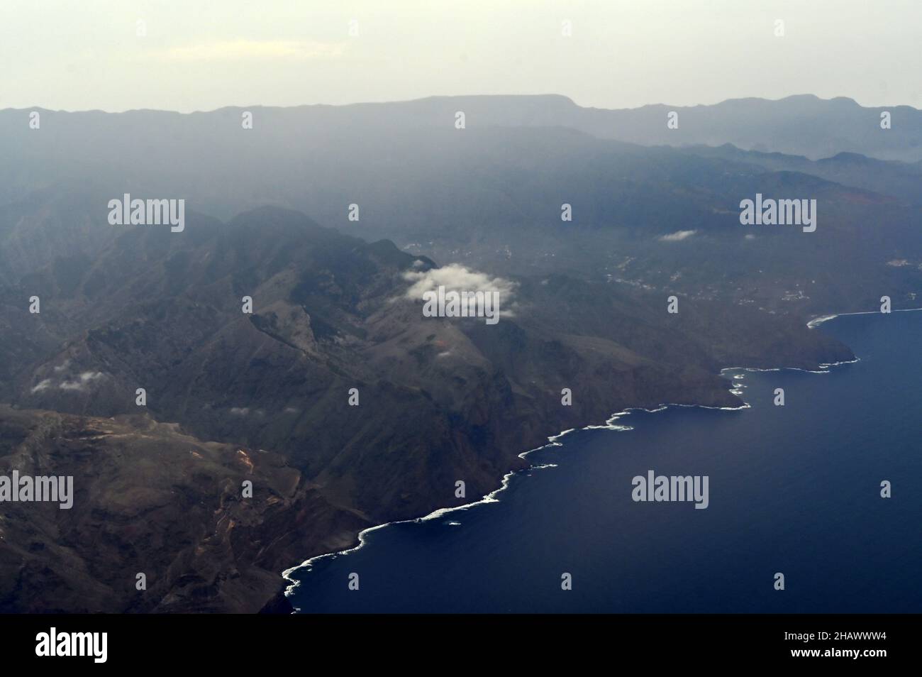 Île de la Palma dans les îles Canaries de l'air.Décembre 2021. Banque D'Images