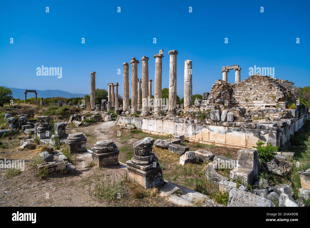 Temple d'Aphrodite dans la ville antique d'Aphrodisias, Aydin, Turquie. Banque D'Images