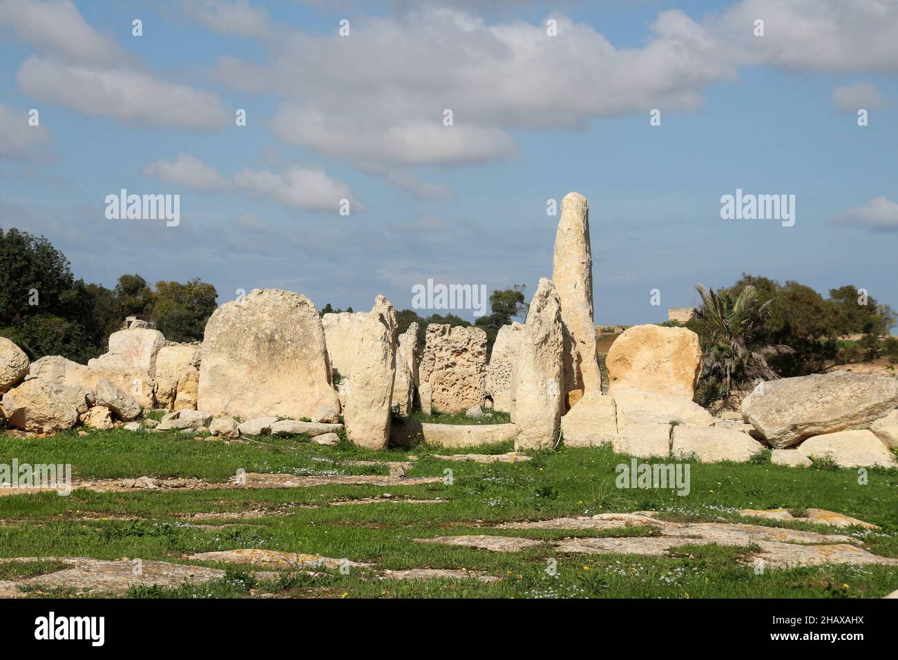 Hagar Qim temple complexe sur Malte Banque D'Images