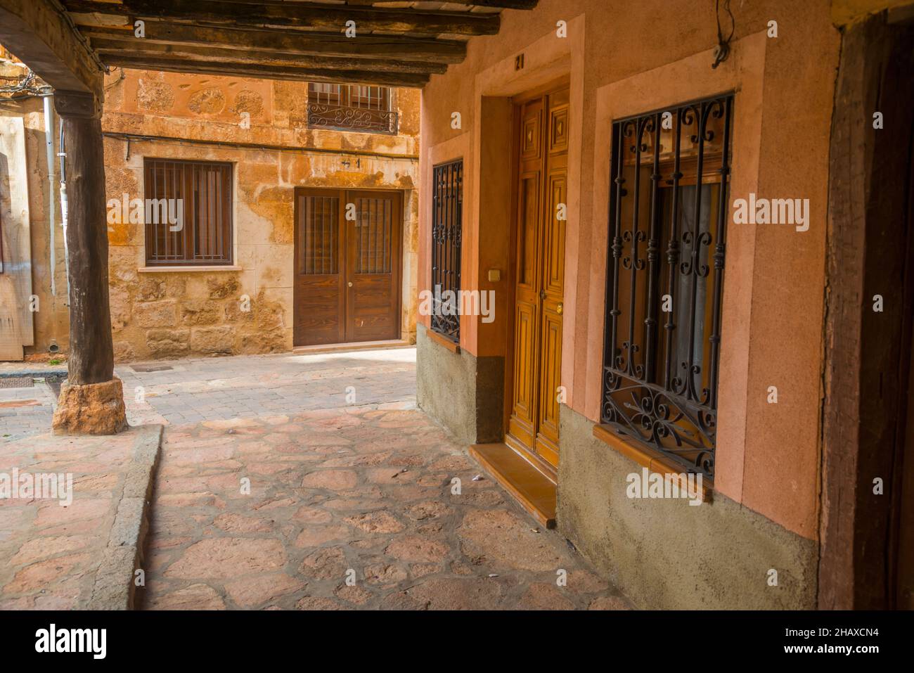 Street. Ayllon, province de segovia, Castilla Leon, Espagne. Banque D'Images