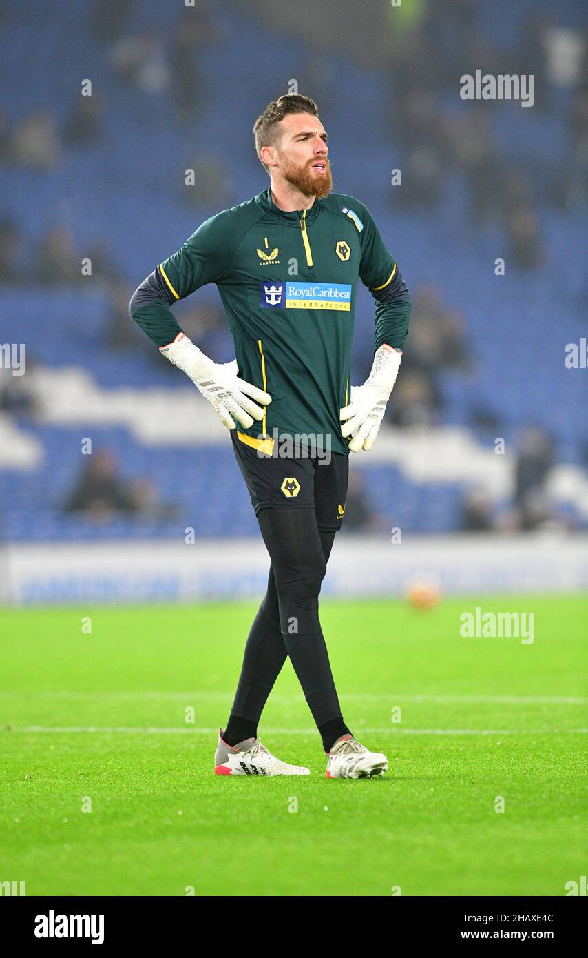 Brighton, Royaume-Uni.15th décembre 2021.José sa Goalkeeper de Wolverhampton Wanderers avant le match de Premier League entre Brighton & Hove Albion et Wolverhampton Wanderers à l'Amex le 15th 2021 décembre à Brighton, en Angleterre.(Photo de Jeff Mood/phcimages.com) Credit: PHC Images/Alamy Live News Banque D'Images