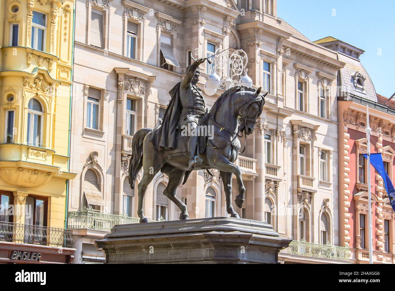 Le monument de Kralj Tomislav - Premier Roi de Croatie.Zagreb Croatie Banque D'Images