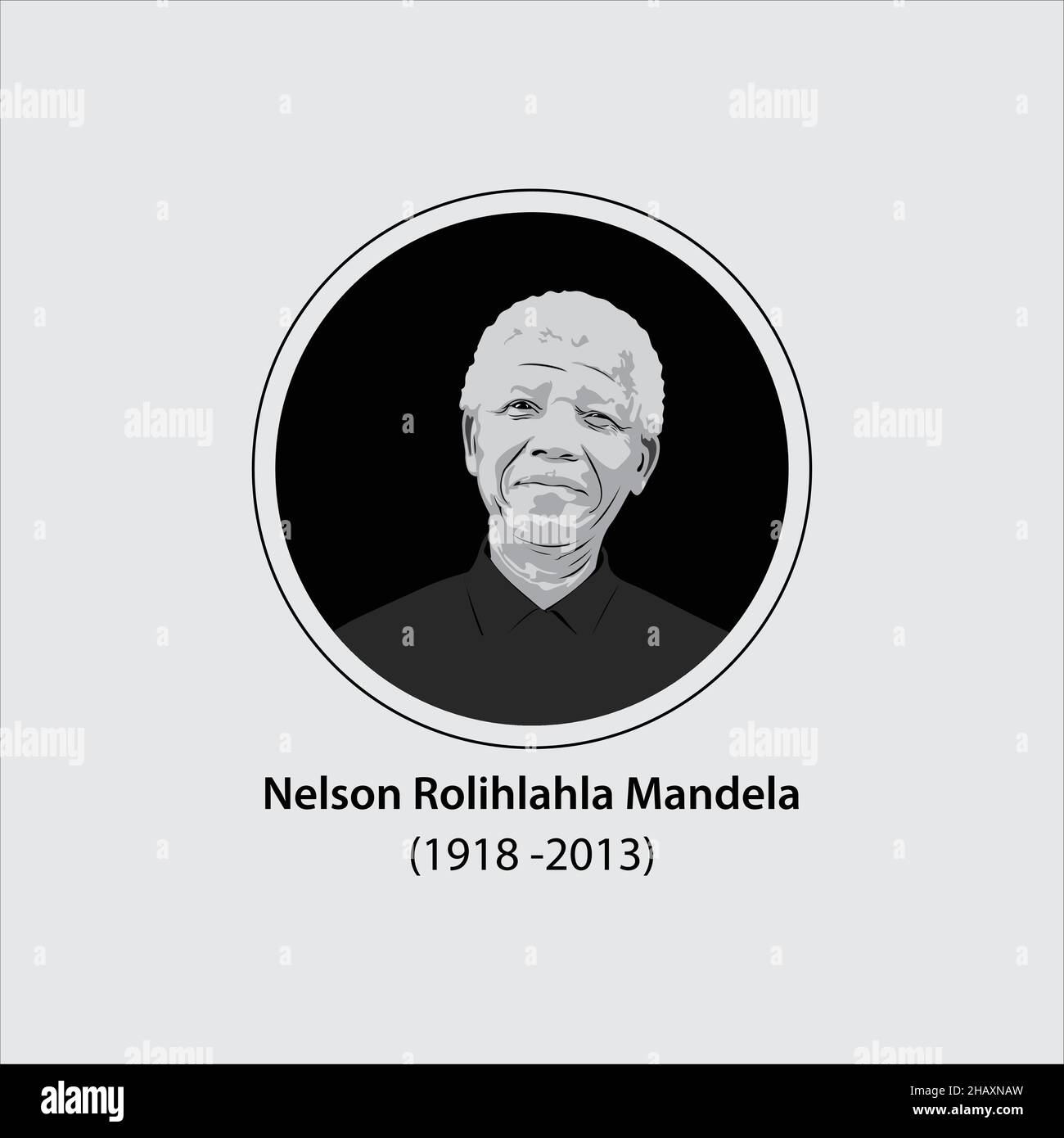 Nelson Mandela était un révolutionnaire sud-africain anti-apartheid, un leader politique et philanthrope, ancien Président de l'Afrique du Sud. Illustration de Vecteur