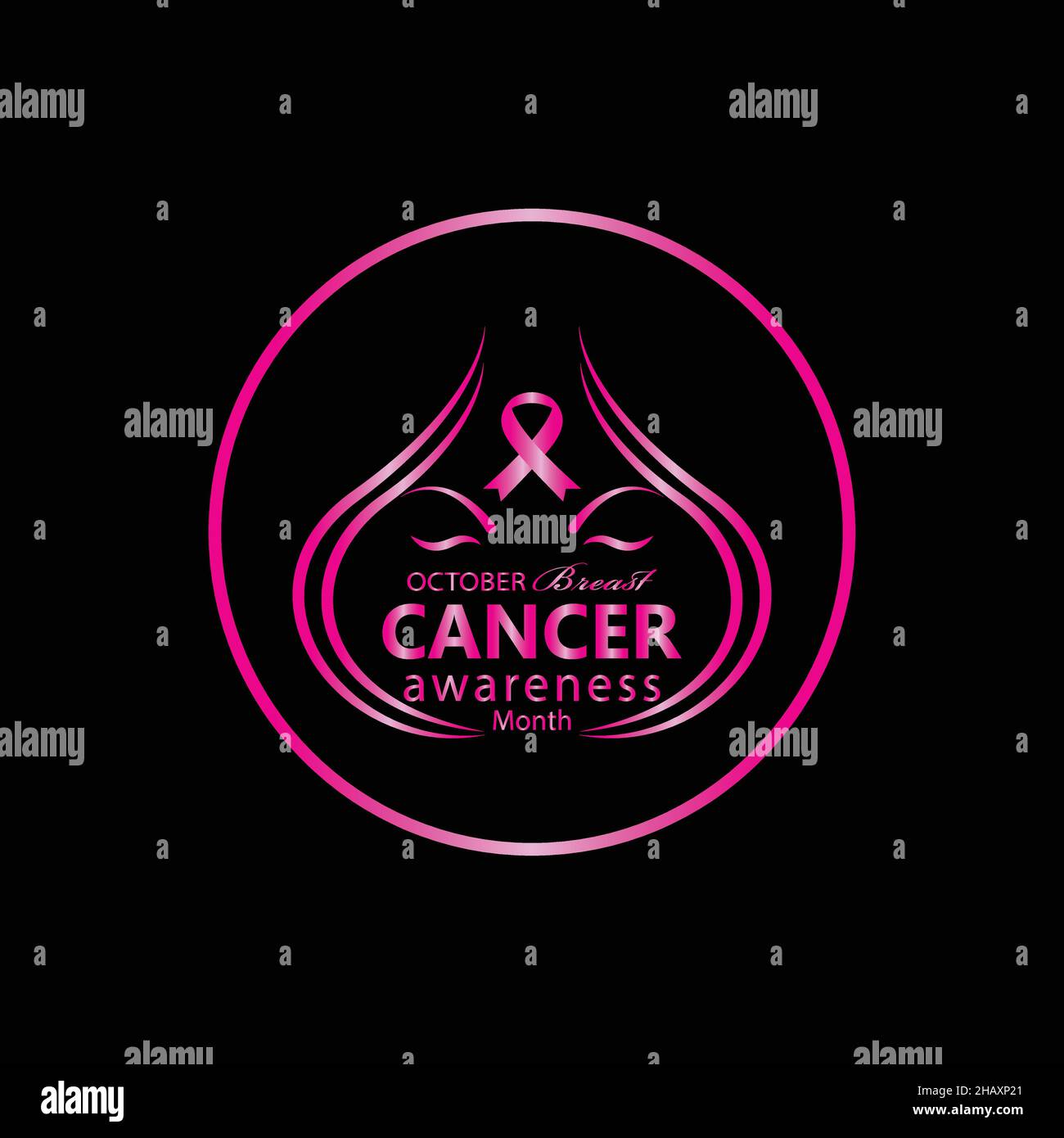 Octobre est le mois de sensibilisation au cancer du sein, des façons de montrer votre soutien pendant le mois de sensibilisation au cancer du sein, image vectorielle du mois de sensibilisation au cancer du sein. Illustration de Vecteur