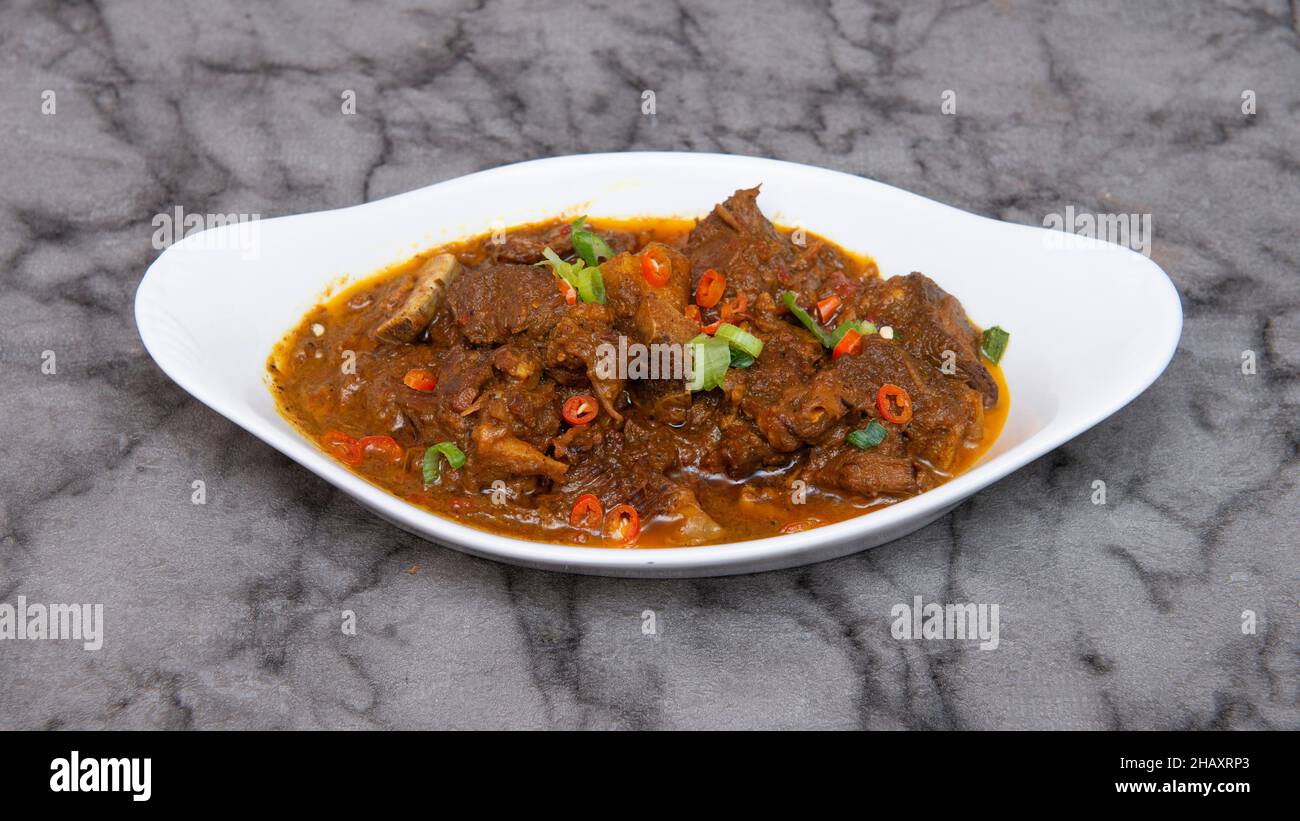 Chèvre au curry, cuisine jamaïcaine et indienne de l'Ouest Banque D'Images