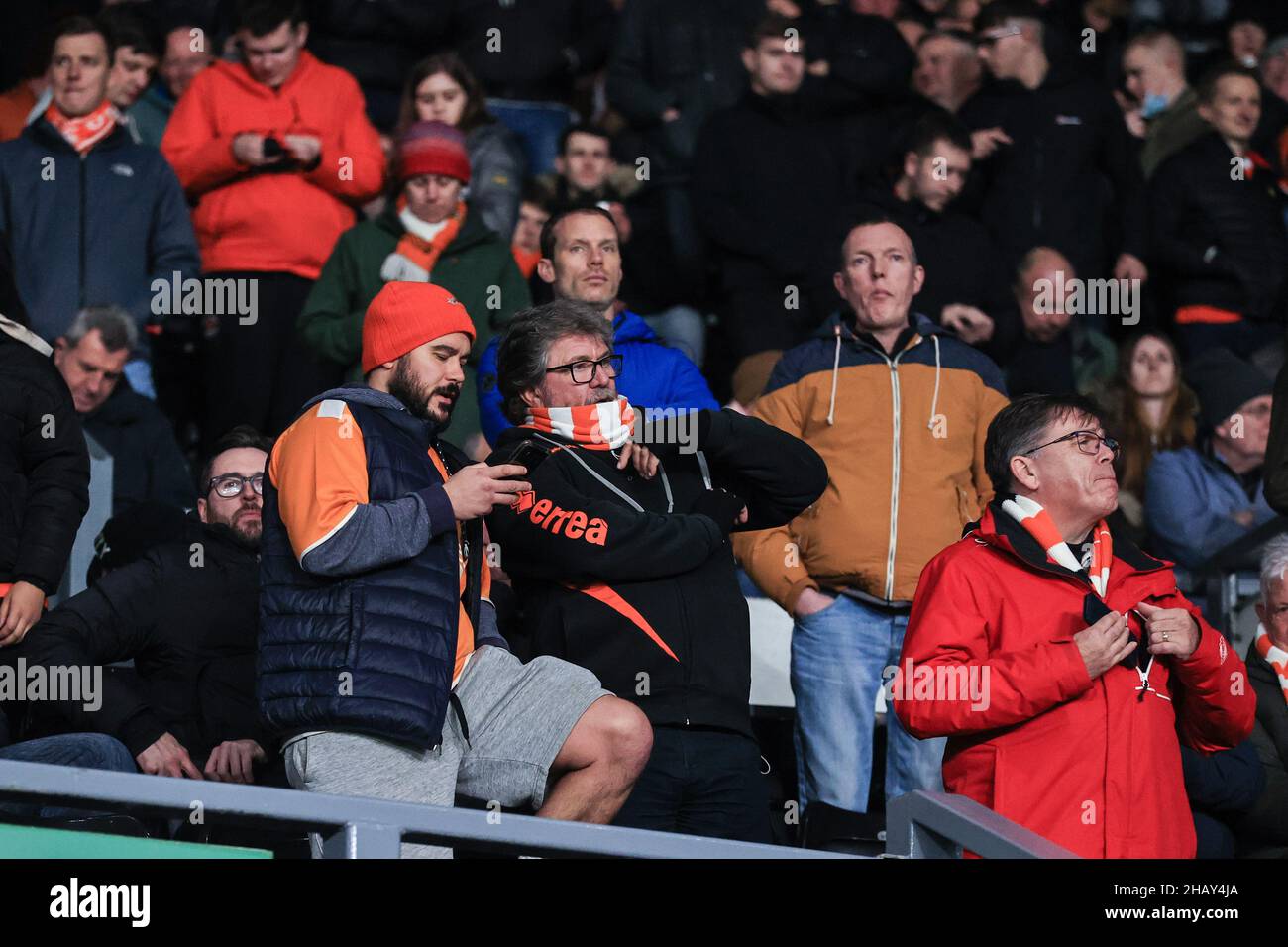 Fans de Blackpool pendant le jeu Banque D'Images