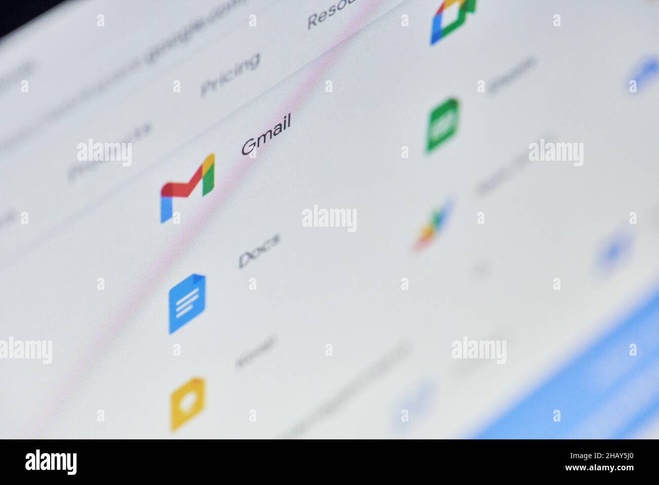 Californie, États-Unis - 25 novembre 2021 : page Web de Google Workspace sur l'écran d'ordinateur.Collection de cloud computing, de productivité et Banque D'Images