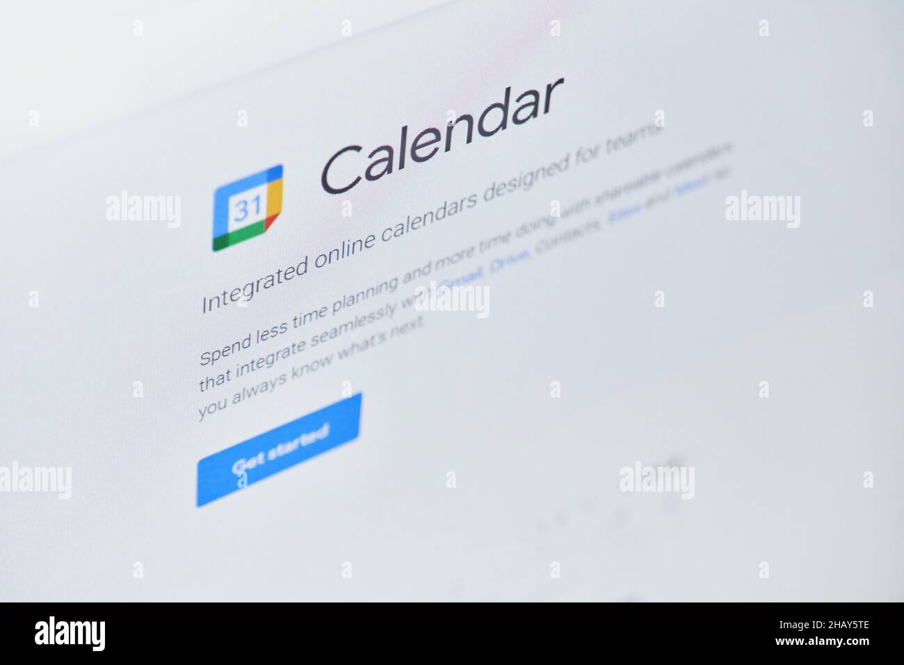 Californie, États-Unis - 25 novembre 2021 : page Web du calendrier Google sur le moniteur d'ordinateur.Google Agenda est une gestion de temps et de planification Banque D'Images