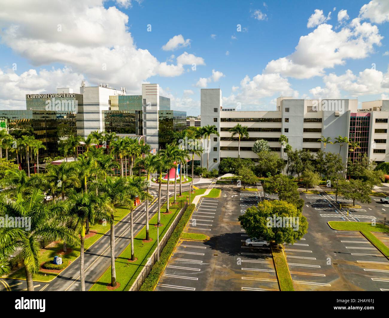 Photo aérienne Carnaval Cruise Line Headquarters Doral FL Banque D'Images