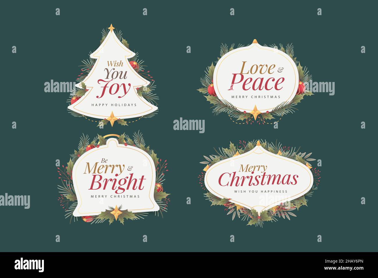 lot d'étiquettes de noël à motif vectoriel Illustration de Vecteur lot d'étiquettes de noël à motif vectoriel Illustration de Vecteur