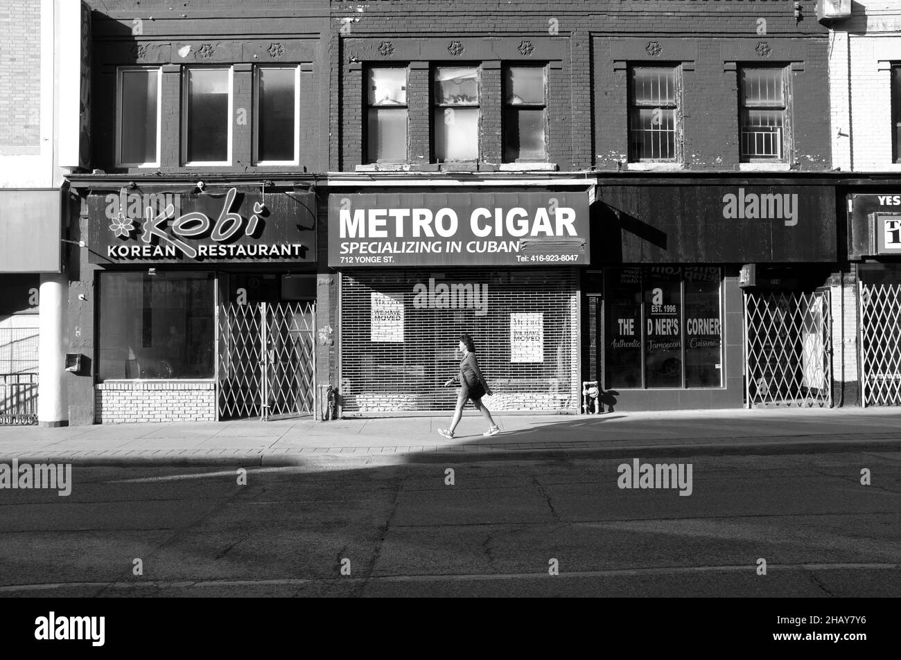 Crise économique pandémique le long de la rue Yonge, au centre-ville de Toronto Banque D'Images