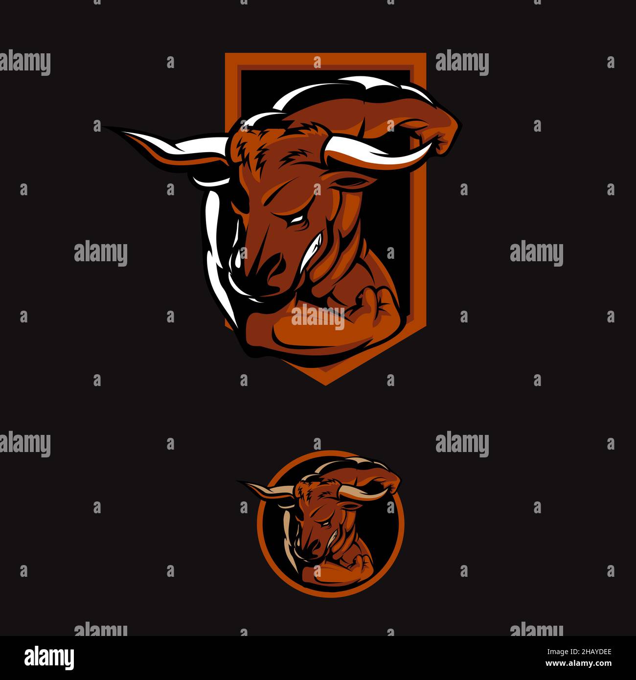 Minotaur l'illustration vectorielle de l'insigne Raging Bull pour le symbole, l'élément de design, le symbole esport ou sport ou tout autre but. Illustration de Vecteur