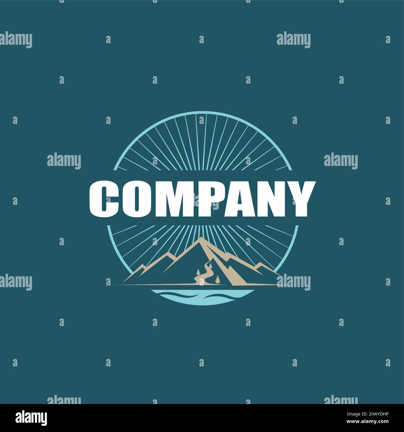 Logo de montagne, dans un style simple et moderne. Peut être utilisé pour le logo d'affaires de plein air, l'impression de tee-shirts, la marque, le voyage et le tourisme ou tout autre but. Illustration de Vecteur
