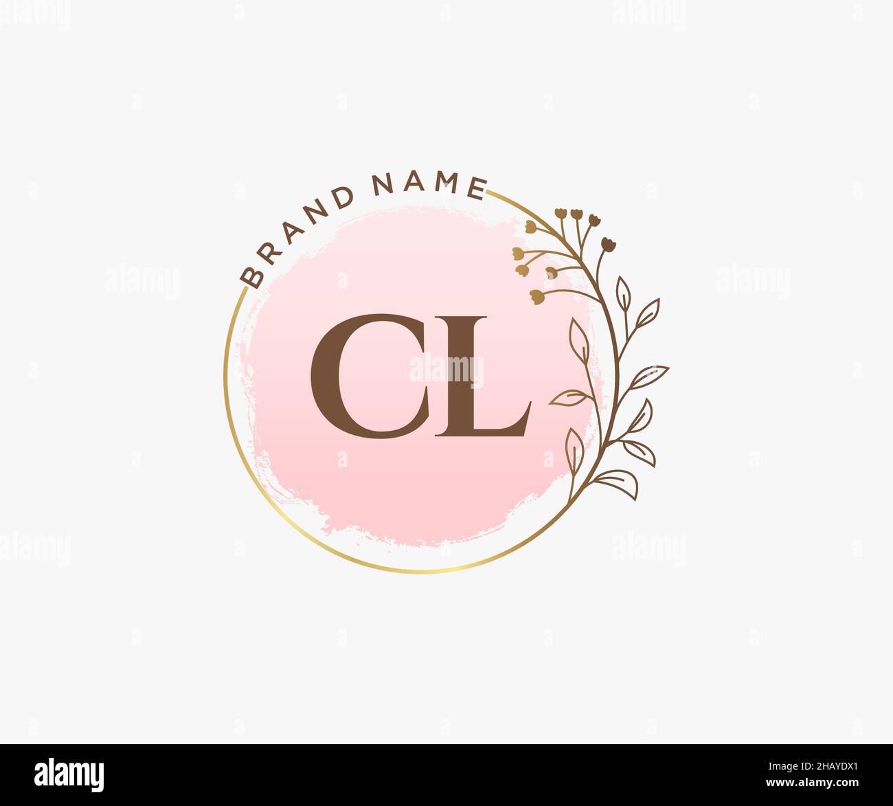 Logo féminin CL.Utilisable pour les logos nature, salon, Spa, cosmétique et Beauté.Elément de modèle de logo Flat Vector. Illustration de Vecteur