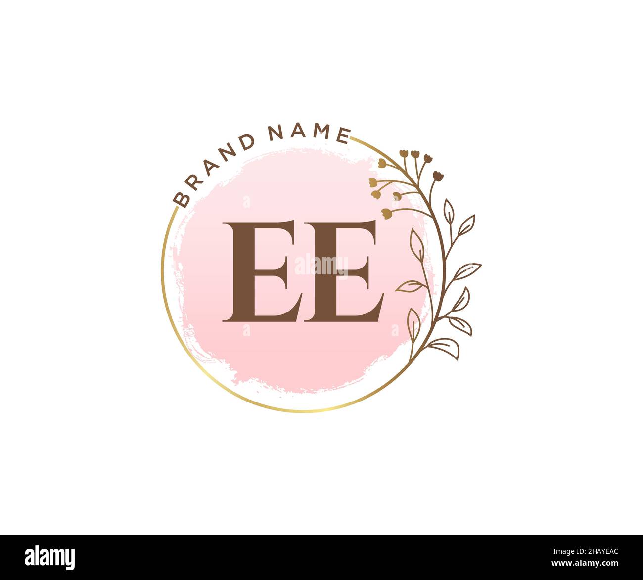 Logo EE féminin.Utilisable pour les logos nature, salon, Spa, cosmétique et Beauté.Elément de modèle de logo Flat Vector. Illustration de Vecteur