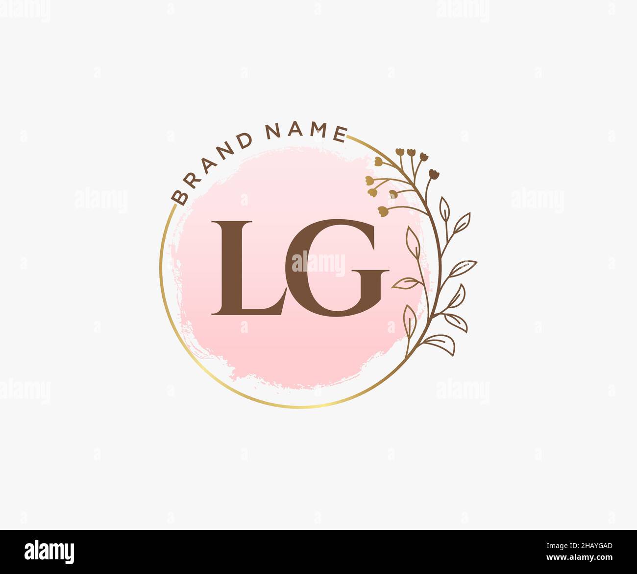 Logo LG féminin.Utilisable pour les logos nature, salon, Spa, cosmétique et Beauté.Elément de modèle de logo Flat Vector. Illustration de Vecteur