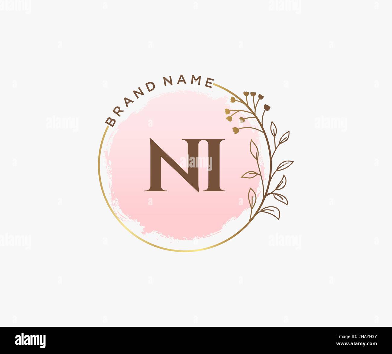 LOGO NI féminin.Utilisable pour les logos nature, salon, Spa, cosmétique et Beauté.Elément de modèle de logo Flat Vector. Illustration de Vecteur