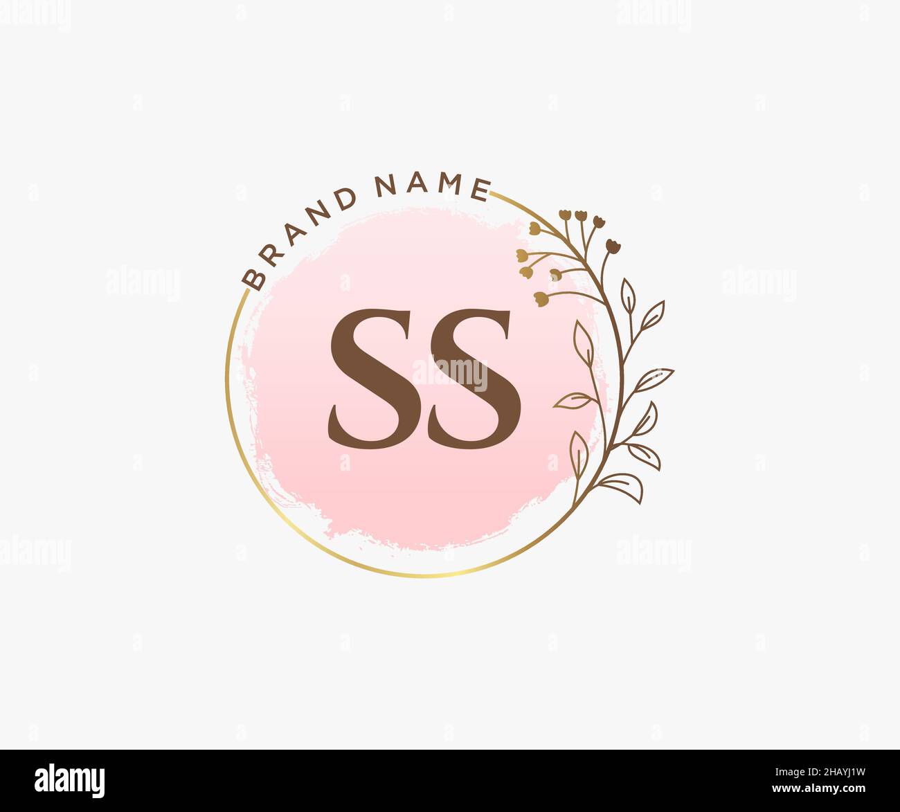 Logo SS féminin.Utilisable pour les logos nature, salon, Spa, cosmétique et Beauté.Elément de modèle de logo Flat Vector. Illustration de Vecteur