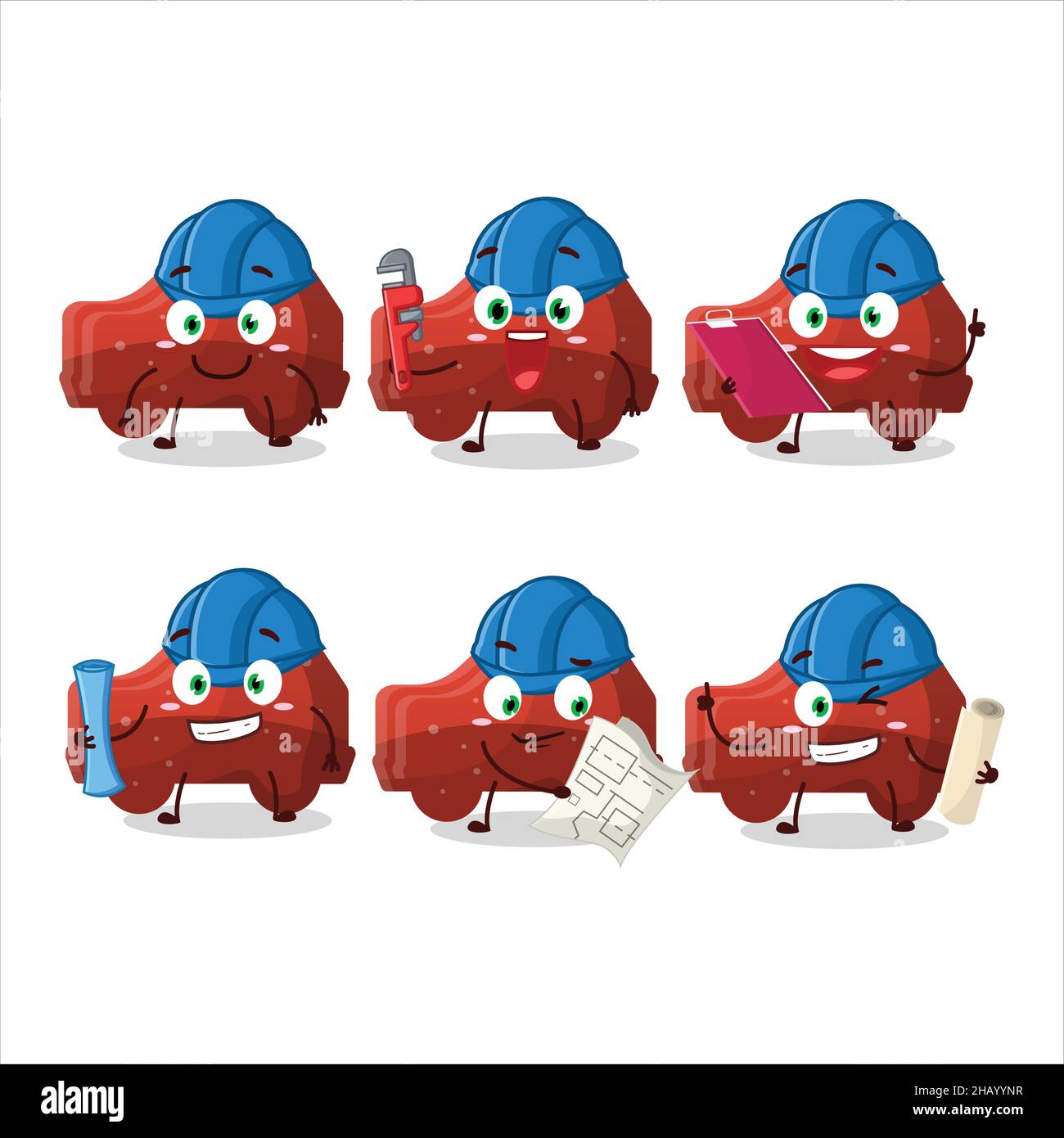 architecte rouge voiture bonbon bonbon mignon personnage de mascotte avec  pince.Illustration vectorielle Image Vectorielle Stock - Alamy