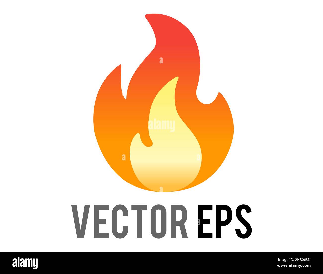 Le dessin animé vectoriel isolé est représenté sous la forme d'une icône de feu de flamme orange et jaune clignotant Illustration de Vecteur