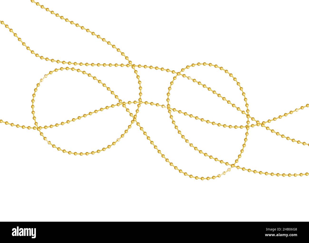 Chaîne d'or, isolée sur fond blanc.Illustration vectorielle. Illustration de Vecteur
