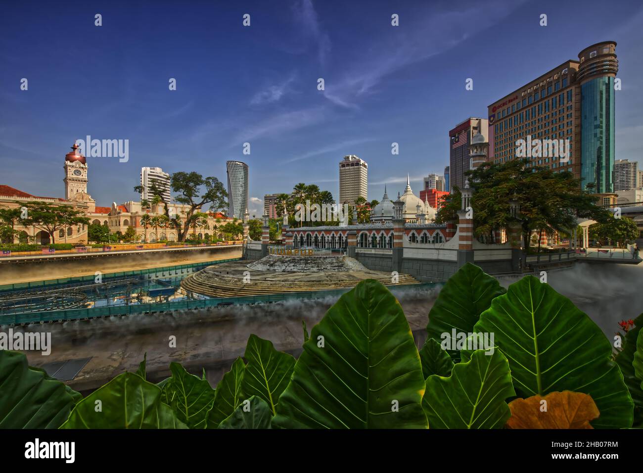 Rivière de la vie près de la mosquée Jamek, Kuala Lumpur Banque D'Images