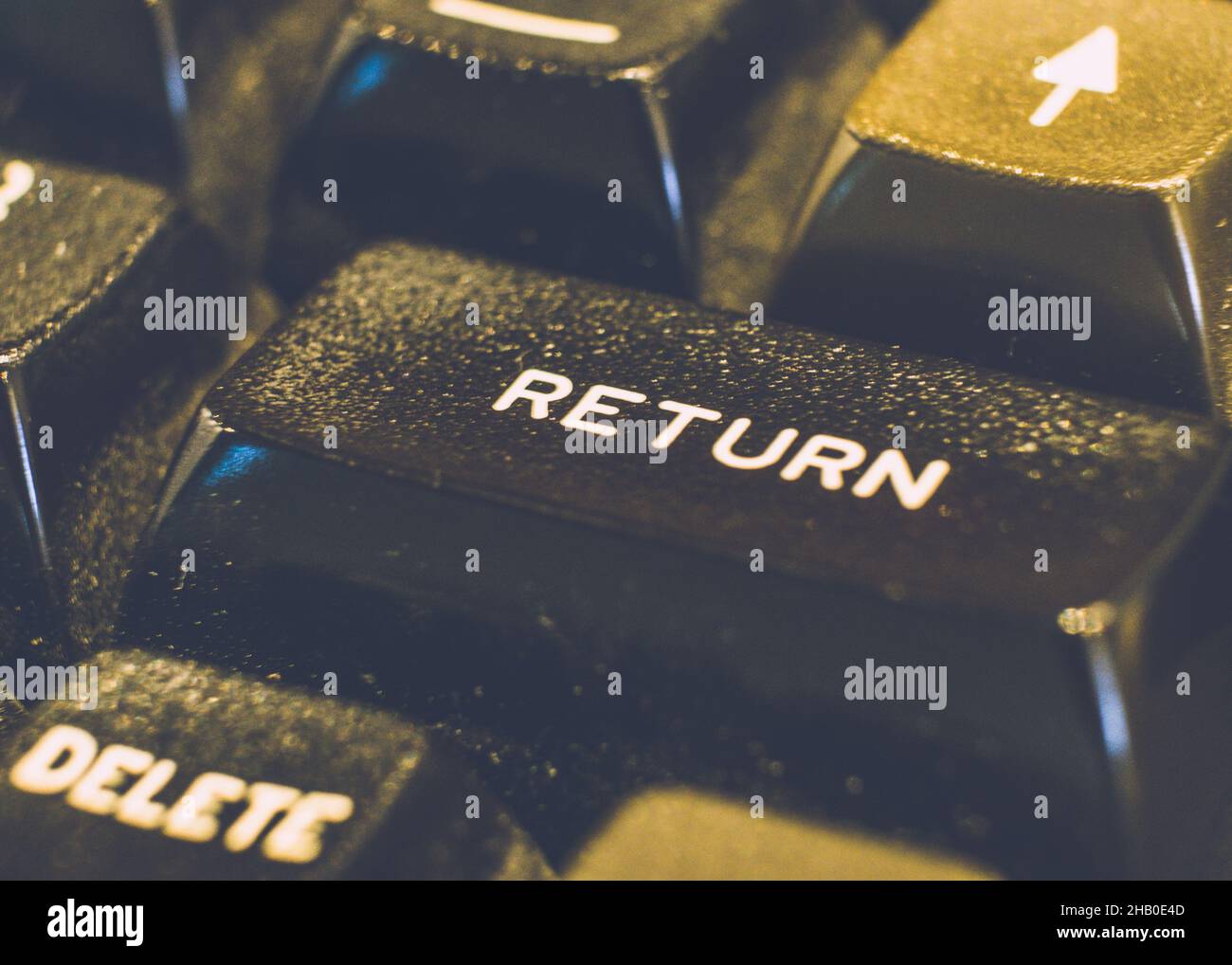 Partie du clavier d'ordinateur emblématique de la BBC modèle B au Musée national de l'informatique de Bletchley Park. janvier 2017 Banque D'Images