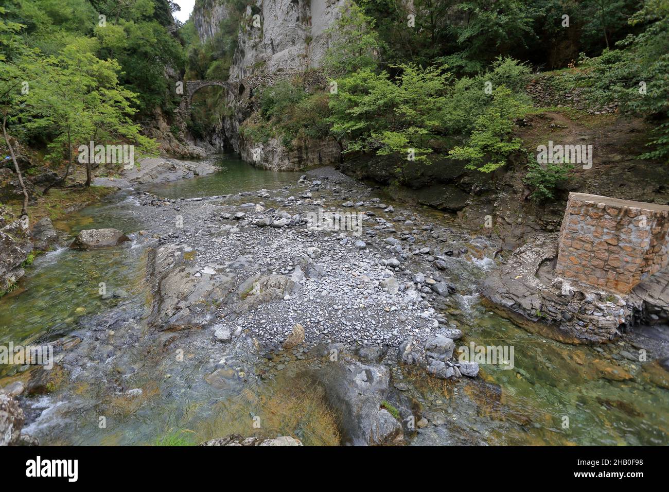 Bain du semite, Vallée de la Bendola, Alpes MarTimes, 06, région sud Banque D'Images