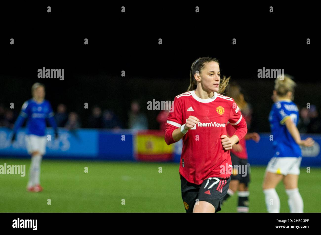 Ona Batille de Manchester United pendant Everton Ladies v Manchester United Ladies football, Barclay’s FA Women’s Continental Tires Cup, résultat Everton 0 Manchester United 2, au terrain d’accueil Everton Ladies, Walton Hall Park.Liverpool.Terry Scott Banque D'Images
