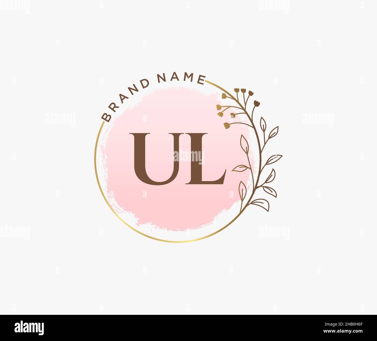 Logo UL féminin.Utilisable pour les logos nature, salon, Spa, cosmétique et Beauté.Elément de modèle de logo Flat Vector. Illustration de Vecteur
