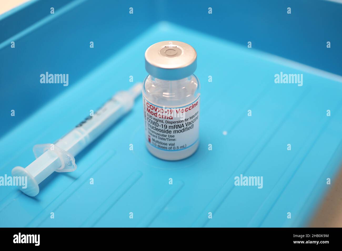 Un vaccin Moderna à Londres, Royaume-Uni.Moderna est une société américaine de biotechnologie et pharmaceutique basée au Massachusetts et utilisée pour Covid 19. Banque D'Images