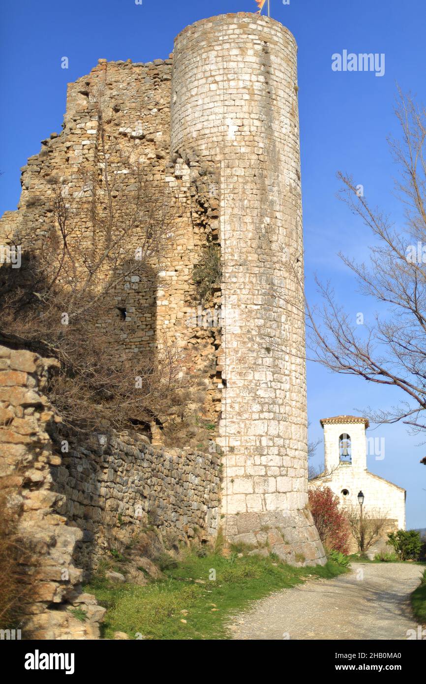 Château de Bargeme, Var, 83, région Sud Banque D'Images