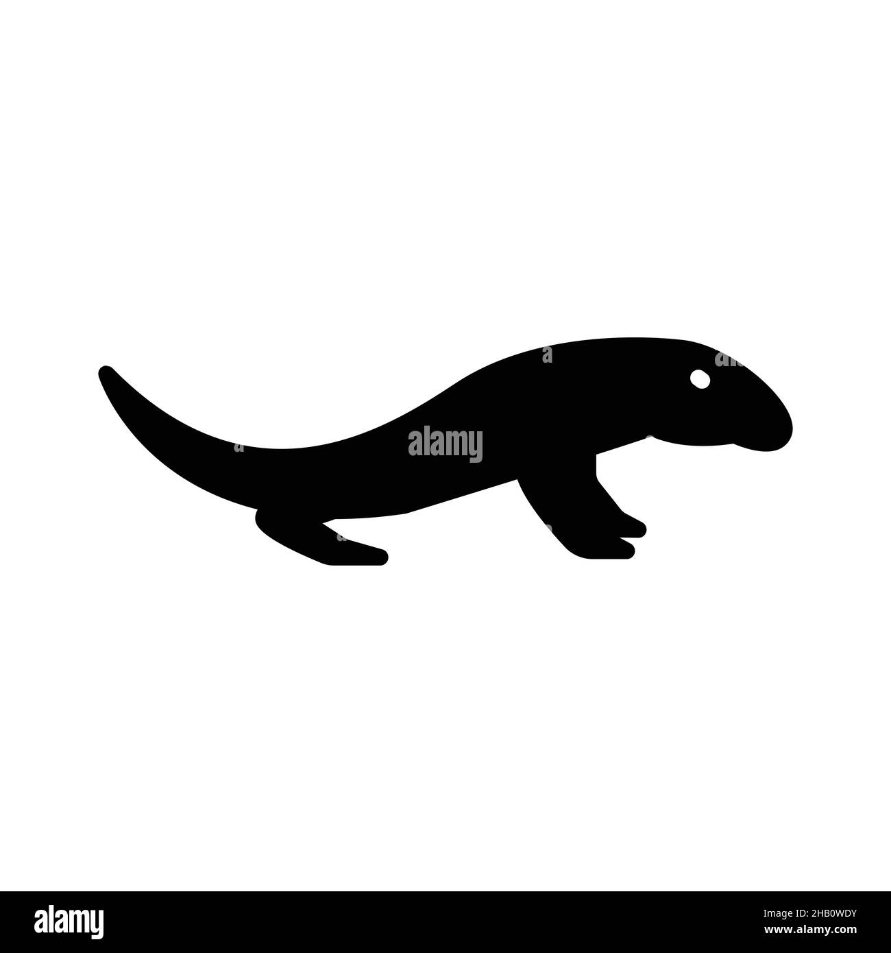 Gecko Glyph Icon Animal Vector Illustration de Vecteur