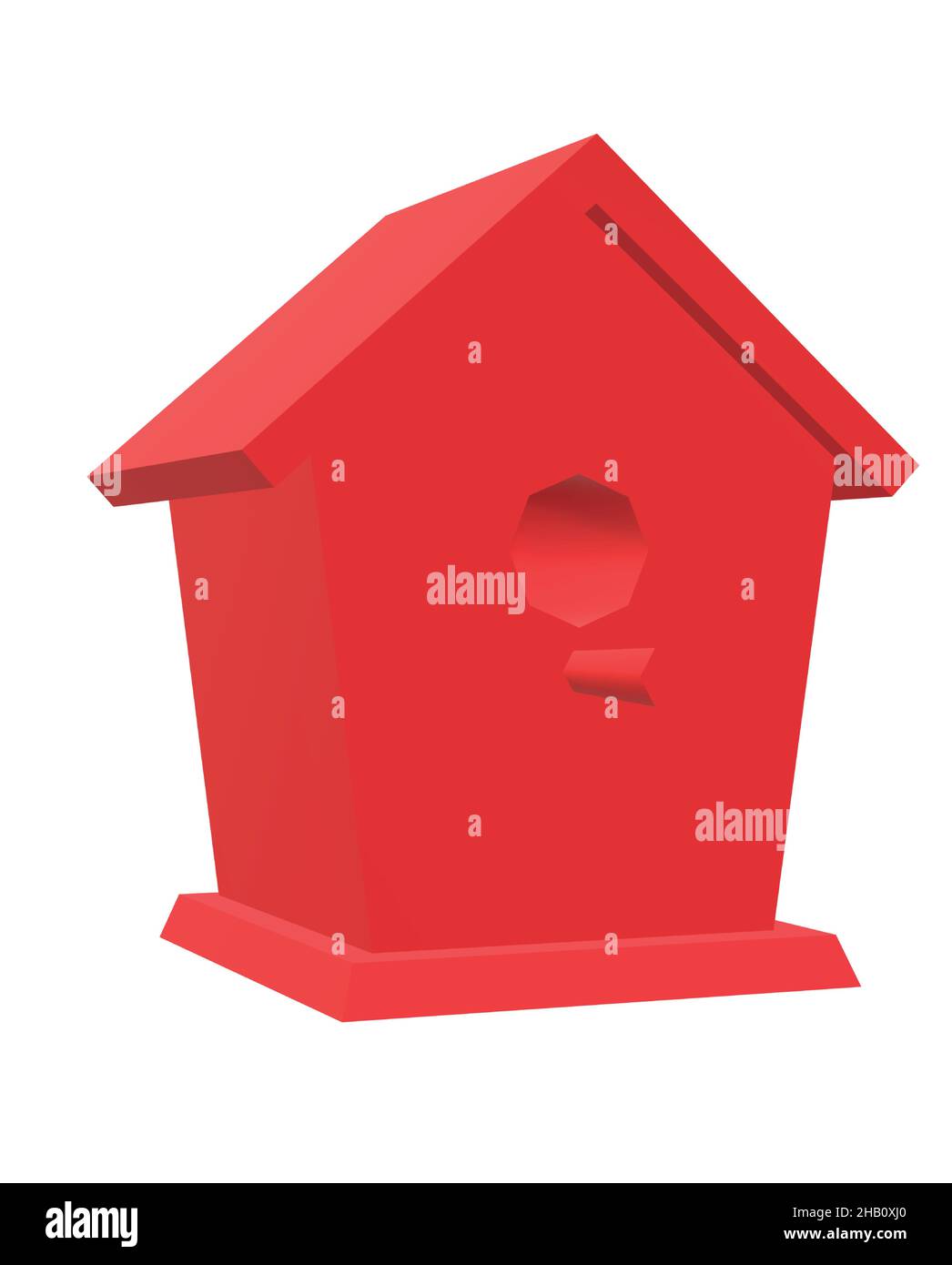 Solid Red Bird House Illustration de Vecteur