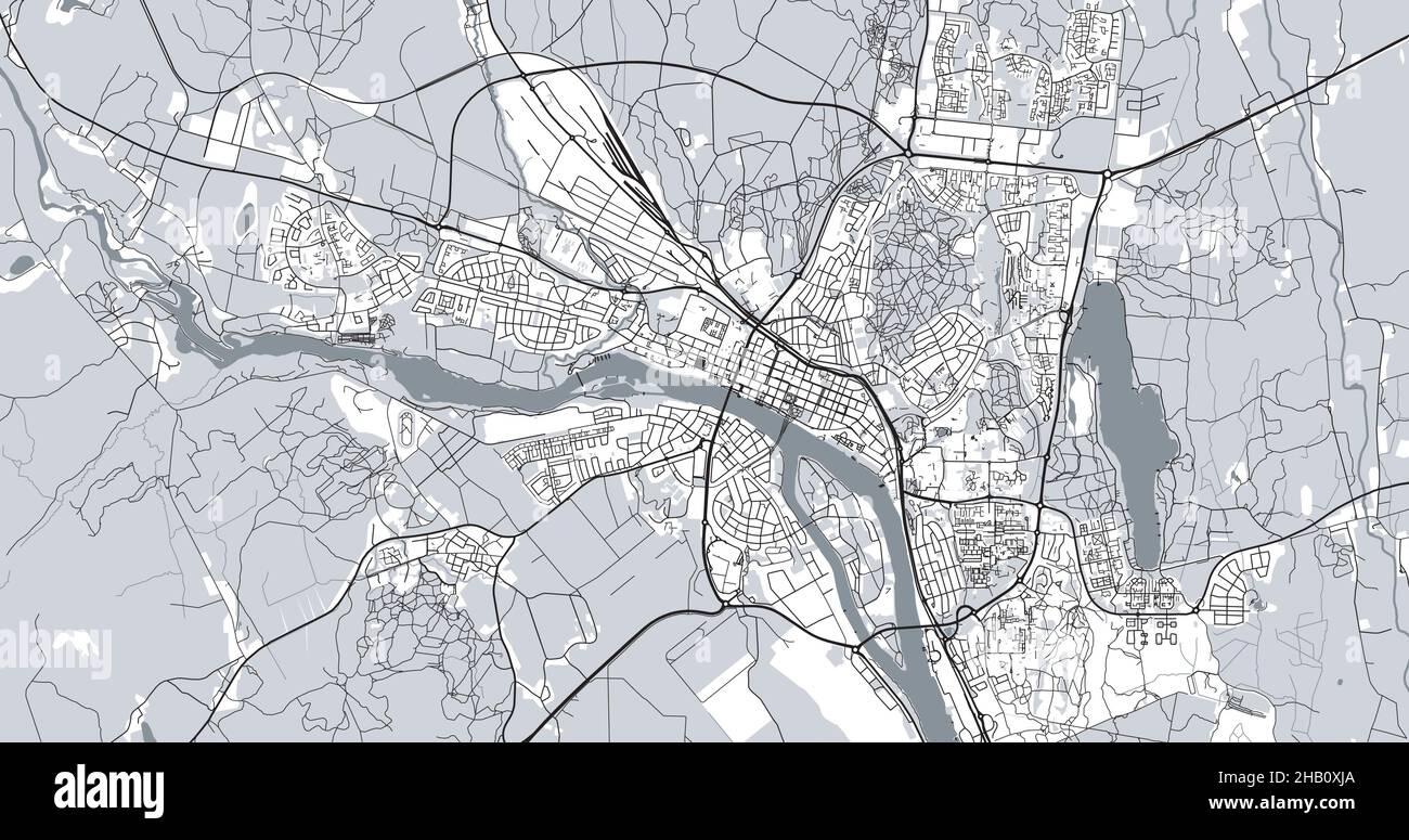 Carte urbaine vectorielle d'Umea, Suède, Europe Illustration de Vecteur