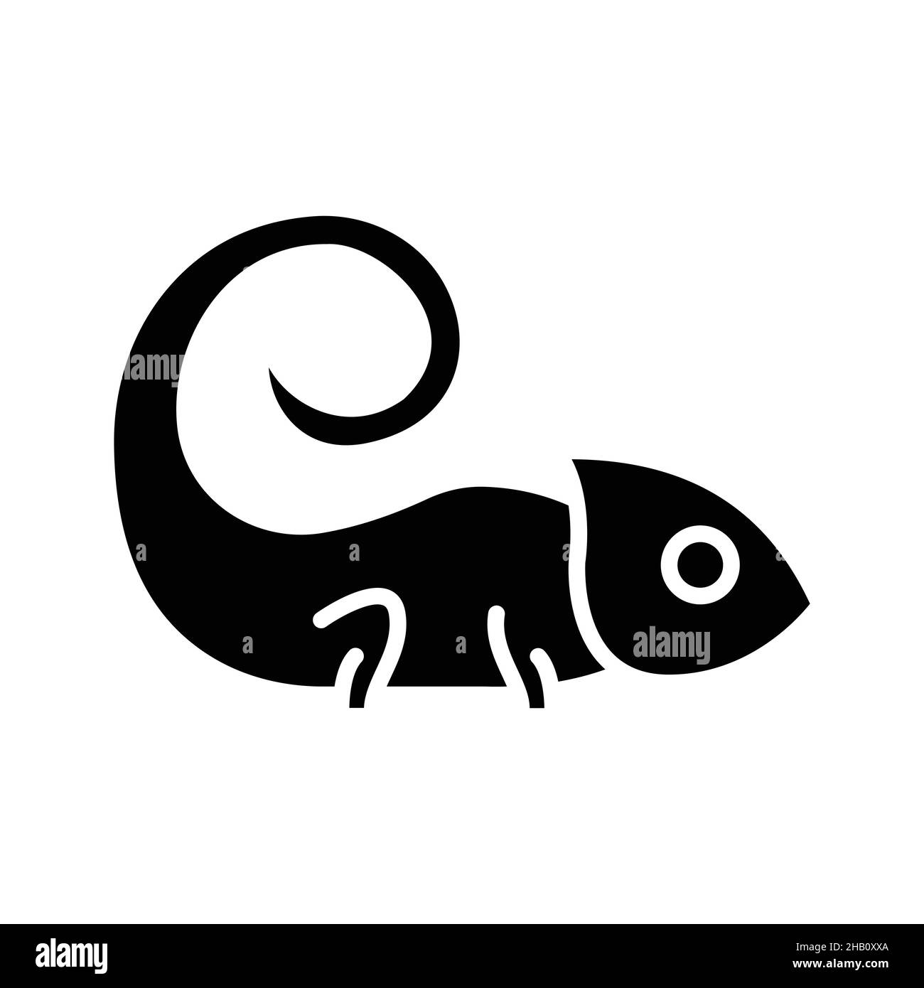 Chameleon Glyph icône vecteur animal Illustration de Vecteur